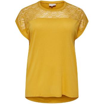 ONLY CARMAKOMA Tricou pentru femei CARFLAKE 15197908 Yolk Yellow 7XL