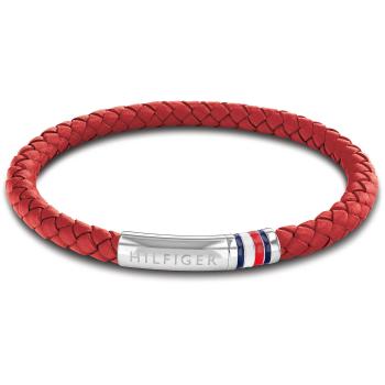 Tommy Hilfiger Brățară din piele roșie cu închizătoare din oțel 2790404