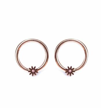 Vuch Cercei fini bronz cu flori Rose Gold Dinare