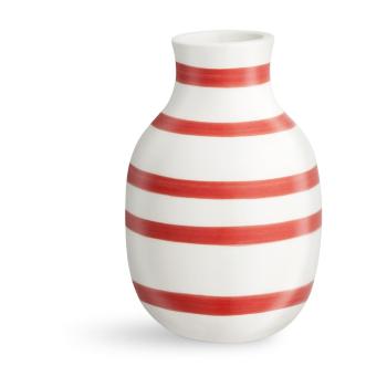 Vază din ceramică Kähler Design Omaggio, înălțime 12,5 cm, alb-roșu