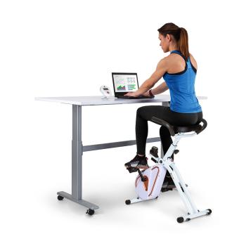 Capital Sports Azura Desk Bike, home trainer, volant de 7,5 kg, curea de transmisie, alb