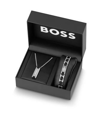 Hugo Boss Set de bijuterii modern pentru bărbați Sakis 1570151 (colier, brățară)