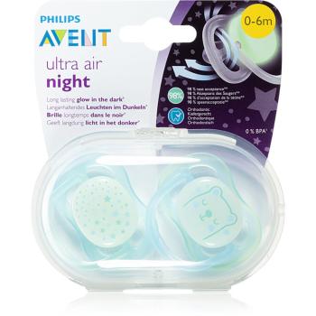 Philips Avent Soother Ultra Air Night 0-6 m suzetă Boy 2 buc