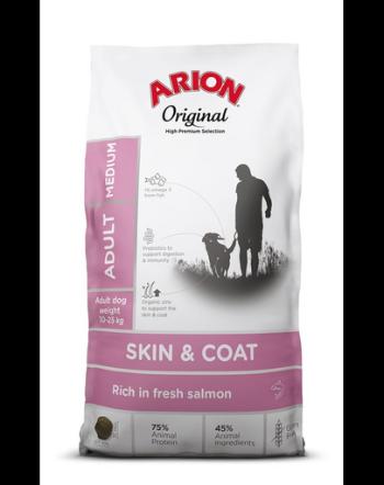 ARION Original Skin &amp; Coat Adult Medium Salmon Rice 12 kg somon, hrana caini talie medie