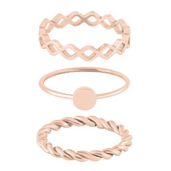 Troli Set de inele din oțel placate cu aur roz 58 mm
