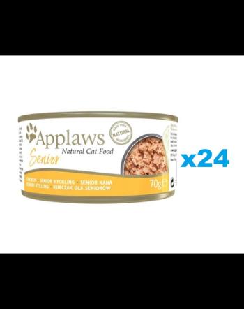 APPLAWS Cat Senior Chicken in Jelly Conserve mancare pisica senioara, cu pui in aspic 24x70 g