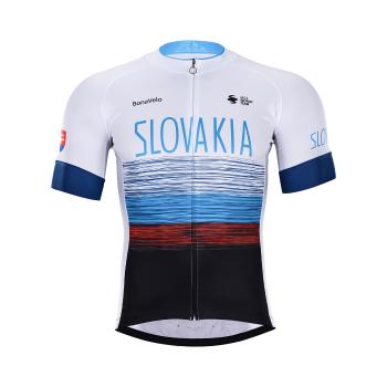 
                 BONAVELO Tricou de ciclism cu mânecă scurtă - SLOVAKIA 2022 - roșu/negru/albastru/alb  
            