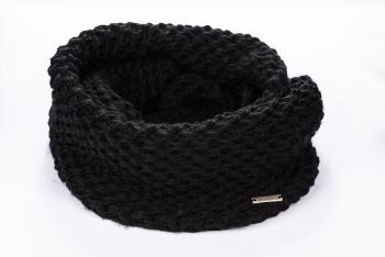 Fular de iarna tricotat (tunel) - negru - Mărimea uni