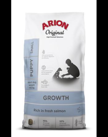 ARION Original Growth Puppy Small Salmon Rice 2 kg hrana cu somon pentru catei