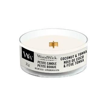 WoodWick Lumânare aromatică mică cu fitil din lemn Coconut &amp; Tonka 31 g