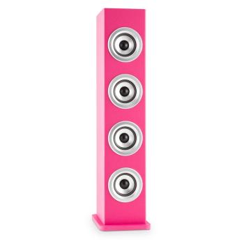 Auna Karaboom LED boxe Bluetooth USB AUX VHF Karaoke microfon 2 x roz