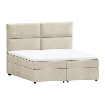 Pat boxspring bej cu spațiu de depozitare 180x200 cm Rico – Ropez