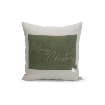 Față de pernă decorativă cu model de Crăciun Kate Louise Christmas Noel, 43 x 43 cm, verde - alb