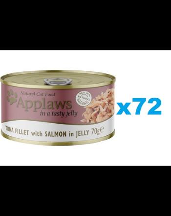 APPLAWS Cat Adult Tuna Fillet with Salmon in Jelly hrana umeda pisici senioare, cu ton si somon in aspic 72x70g