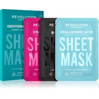 Revolution Skincare Biodegradable Dehydrated Skin set de măști textile pentru pielea uscata si deshidratata