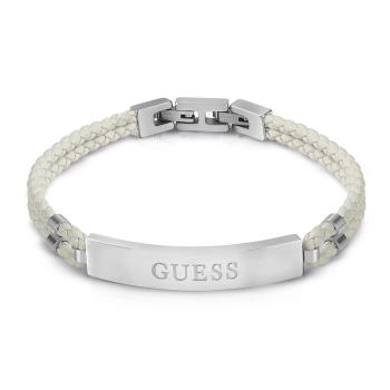 Guess Brățară din piele albă Malibu JUMB01346JWSTWIT/U