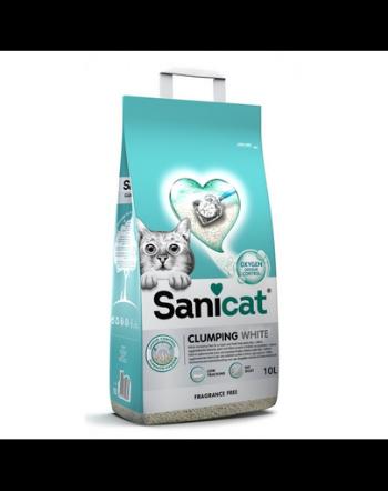 SANICAT Clumping White Unscented 10L nisip litiera pisici