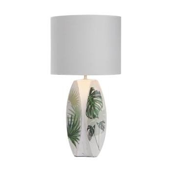 Veioză albă-verde cu abajur textil (înălțime 59 cm) Palma – Candellux Lighting