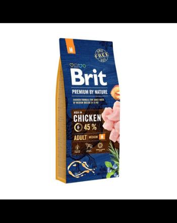 BRIT Premium By Nature Adult Medium M 15 kg + 6x400 g pachete conserve, curcan