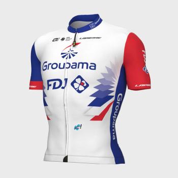 
                 ALÉ Tricou de ciclism cu mânecă scurtă - GROUPAMA FDJ 2022 - albastru/alb/roșu  
            