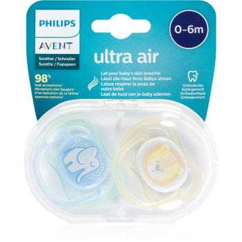 Philips Avent Soother Ultra Air 0-6 m suzetă Elephant/Lion 2 buc