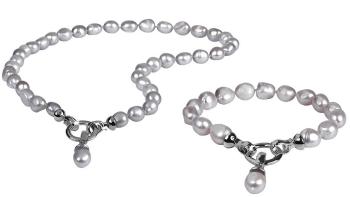 JwL Luxury Pearls Set avantajos de bijuterii cu perle JL0557 și JL0558 (brățară, colier)