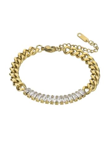 Marc Malone Brățară placată cu aur cu zirconi Fiona White Bracelet MCB23068G