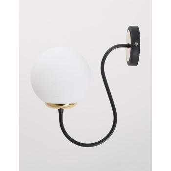 Aplică de perete neagră-albă ø 15 cm Oslo – Squid Lighting