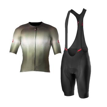 
                 CASTELLI Tricoul și pantaloni scurți de ciclism - AERO RACE 6.0 - negru/verde/antracit 
            