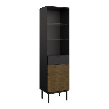 Bibliotecă neagră/maro cu aspect de lemn de pin 51x190 cm Soma - Tvilum