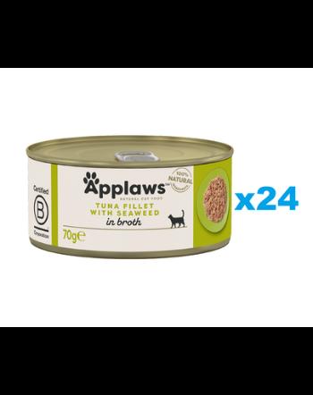 APPLAWS Cat Adult Tuna with Seaweed in Broth ton cu alge in sos 24x70 g pisici