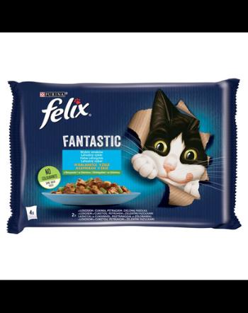 FELIX FANTASTIC Hrana umeda cu arome de peste in jeleu pentru pisici adulte 48x85g