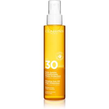 Clarins Sun Care Glowing Oil ulei uscat pentru par si corp SPF 30 150 ml