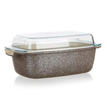 Tavă de copt Banquet cu suprafață antiaderentă MARRONE 32 x 20 x 11 cm, 5,7 l, cu capac