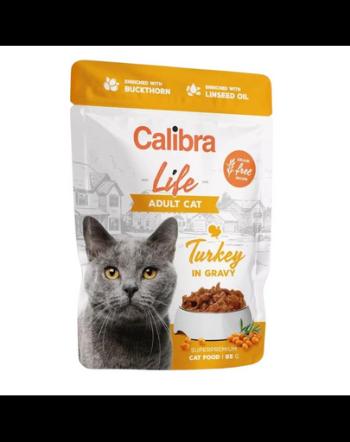 CALIBRA Cat Life Pouch Adult Turkey in gravy 85 g curcan in sos hrana pentru pisici