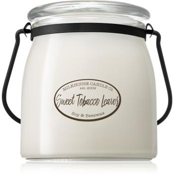 Milkhouse Candle Co. Creamery Sweet Tobacco Leaves lumânare parfumată  Butter Jar 454 g