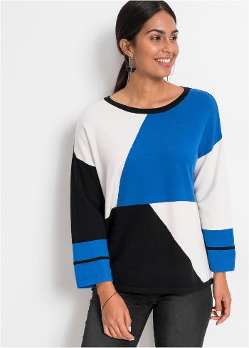 Pulover Boxy cu colour-blocking