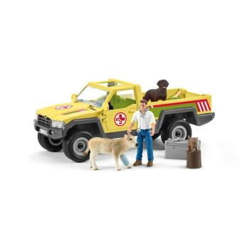 Mașină de teren veterinară Schleich 42503 cu veterinar, 28 x 11 x 10,5 cm