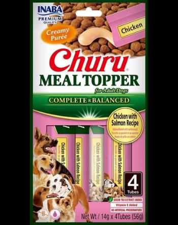 INABA Dog Meal Topper Chicken Salmon 4x14 g crema pui si somon supliment alimentar pentru caini