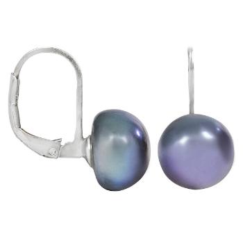 JwL Luxury Pearls Cercei cu perlă reală, de culoare albastră metalică JL0057 