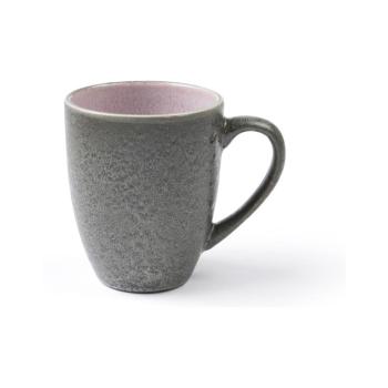 Cană cu toartă din ceramică și glazură interioară roz Bitz Mensa, 300 ml, gri