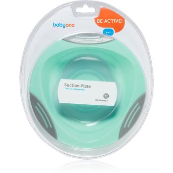 BabyOno Be Active Suction Plate farfurie cu ventuză Mint 6 m+ 1 buc