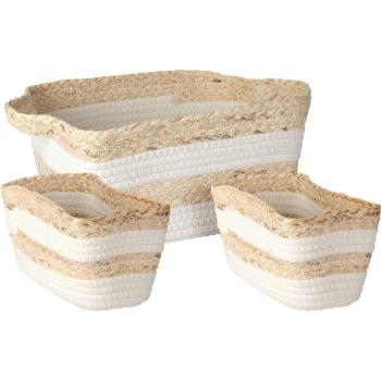 Set de coșuri decorative, 3 bucăți, naturale