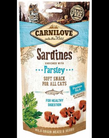 CARNILOVE Semi Moist Snacks recompense moi pentru pisici, cu sardine si patrunjel 50 g