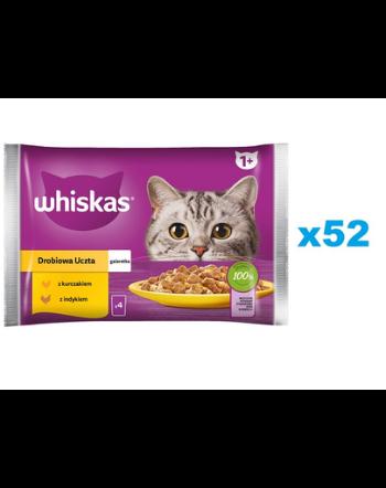 WHISKAS Adult plic hrana pisica 52x85 g Poultry Feast pui si curcan in aspic