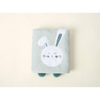 Prosop  pentru copii verde din bumbac 75x50 cm Bunny - Foutastic