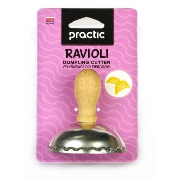 Tăietor pentru ravioli - otel inoxidabil/lemn deschis - Mărimea 5,5 x 2,5 x 7,5 cm