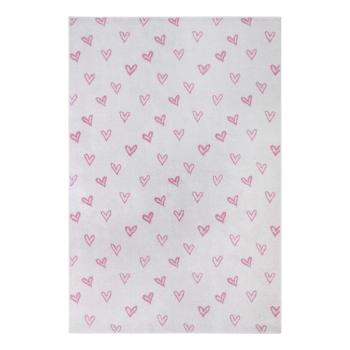 Covor pentru copii alb-roz 160x235 cm Hearts – Hanse Home