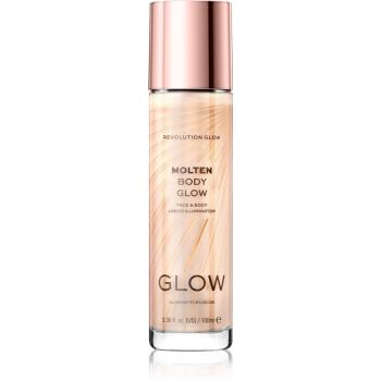 Makeup Revolution Glow Molten iluminator lichid pentru fata si corp culoare Gold 100 ml