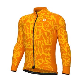 
                 ALÉ Tricou de cilism pentru iarnă cu mânecă lungă - SOLID RIDE - portocaliu/galben  
            